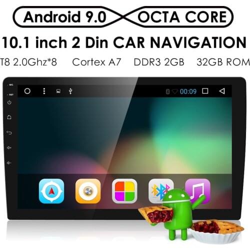 2Din 10.1 inch 2G+32G Android 9.0 Universal Car Radio Video Player Stereo GPS Navigation WIFI 4G Eight Core Bluetooth multimedia