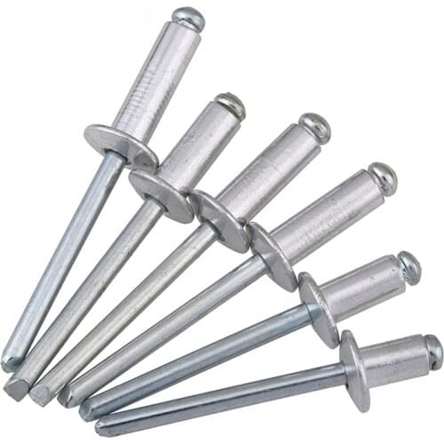 M2.4 M3.2 M4 M5 GB12618 Aluminium Mushroon Head Break Mandrel Blind Rivets Nail Pop Rivets For Furniture Car Aircraft