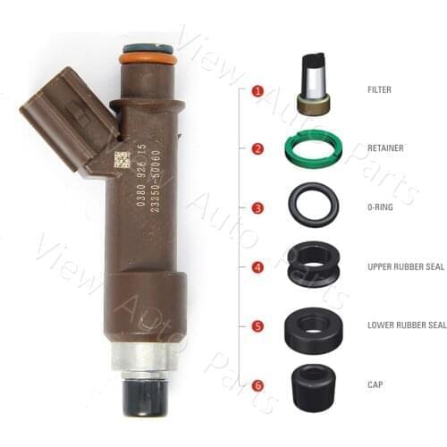 Free Shipping 100sets For OEM 23250-50060 05-09 Toyota Lexus 4.7L Fuel Injector Repair Kits micro filters o ring VD-RK-0211