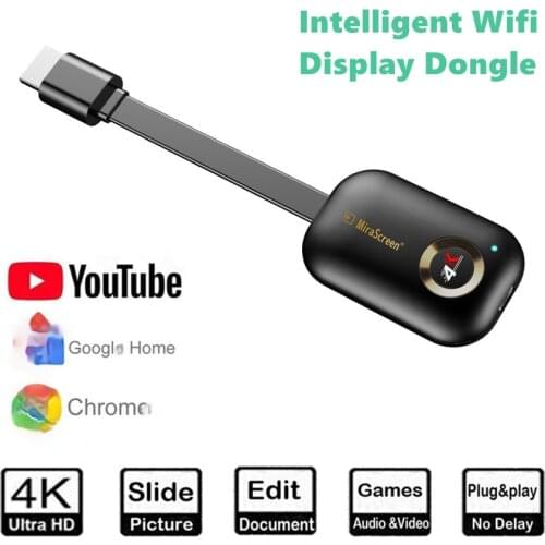 4K Ultra WiFi Wireless Display Dongle TV Stick for YouTube TV Stick Media Video Streamer HD For Miracast Airplay YouTube
