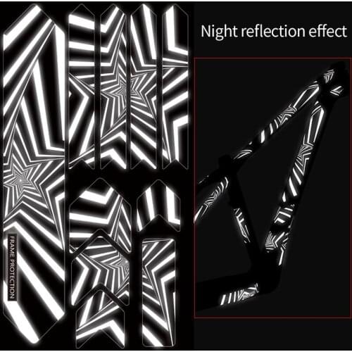 Bike Sticker 3D Protect Frame Reflective Stickers Anti-Skid Wear-Resistant Waterproof Bicycle Protector MTB Paster Guard Cover