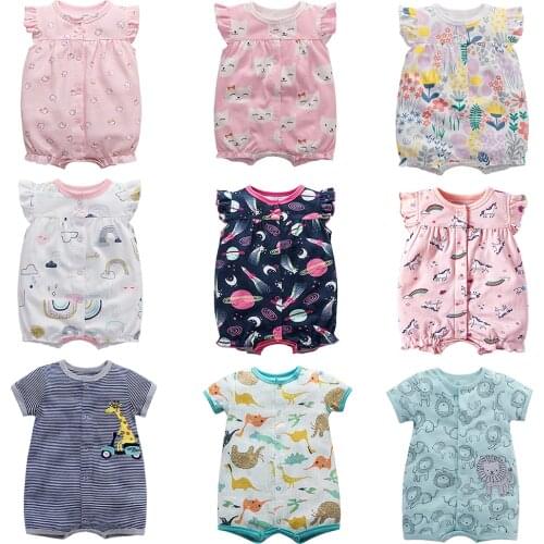 Newborn bodysuit baby babies clothes short sleeve cotton printing infant clothing 1pcs 0-24 Months
