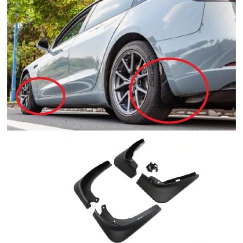 Mud Flaps Fit For Tesla Model 3 2021 Car Accessories Guard Fender Front Rear Wheel Mudguard Carbon Fiber ABS