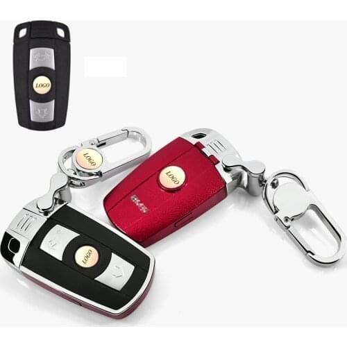 Car Key Case for BMW E90 E60 E70 E87 3 5 6 Series M3 M5 X1 X5 X6 Z4 KeyChain Cover Remote Controller Key Holder Leather Plastic