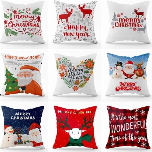 45x45cm Christmas Pillow Case Home Decoration Cushion Cover Christmas Decorative Pillows Cover Sofa Living Room Pillowcase Xmas