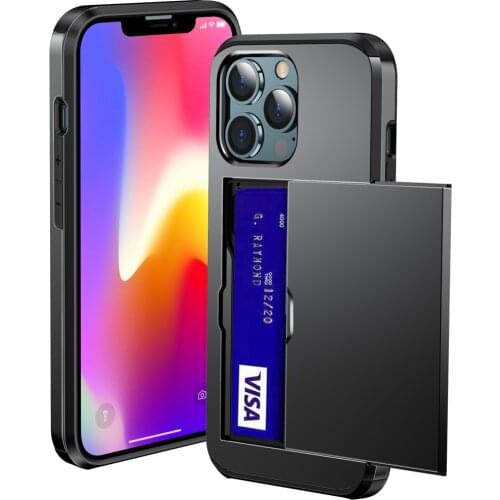 Business Case For iPhone 13 Pro Max Mini XR X Funda Slide Armor Card Slots Cover For iPhone SE 2020 12 11 13 Pro XS Max Coque