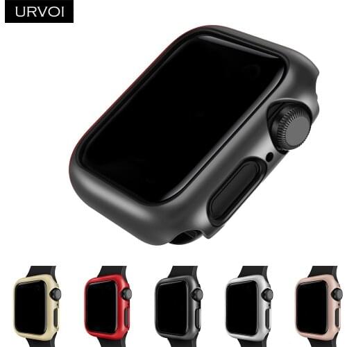 URVOI Cover for apple watch series 4 5 SE 6 case for iwatch protector plastic bumper slim fit case band 40 44mm
