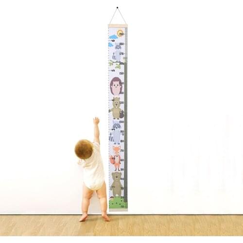 Baby Child Decorative Growth Chart Cartoon Height Measurement Hanging Rulers Wall Decor for Nursery Kids Child Boys Girls