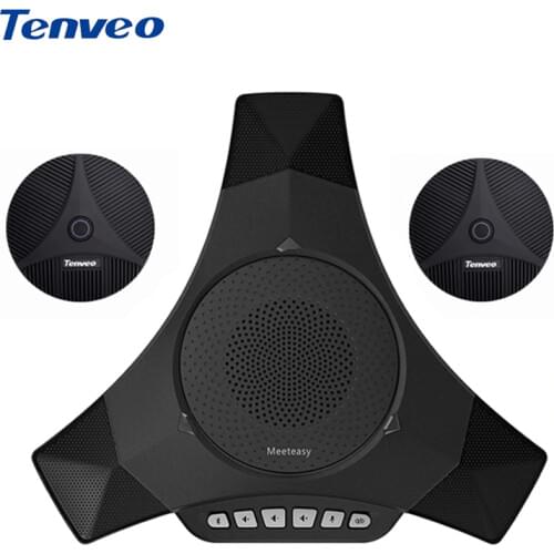 Tenveo New A800B plus speaker call Wireless Bluetooth SpeaAkerphone 2 expansion mics 10M Pickup Radios for big video conference