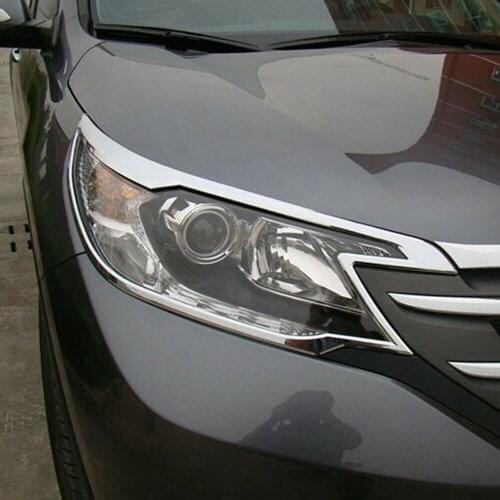 For Honda CR-V CRV 2012 2013 2014 2015 2016 2pcs ABS Chrome Front Headlights Lamps Cover Frame Trim
