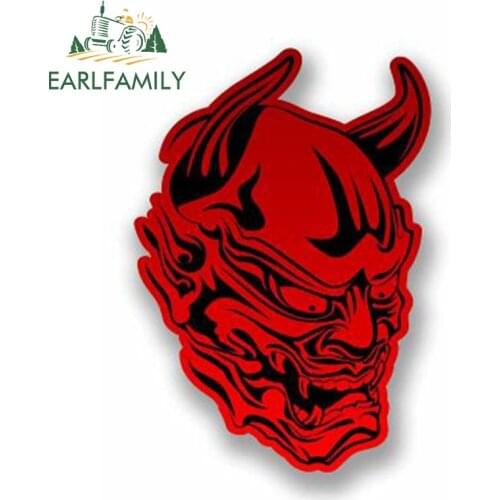 EARLFAMILY 13cm x 10cm Car Styling 3D Red Devil Vinyl Sticker Car Decal Motorbike Bike Helmet Laptop Satan Windows Accessories