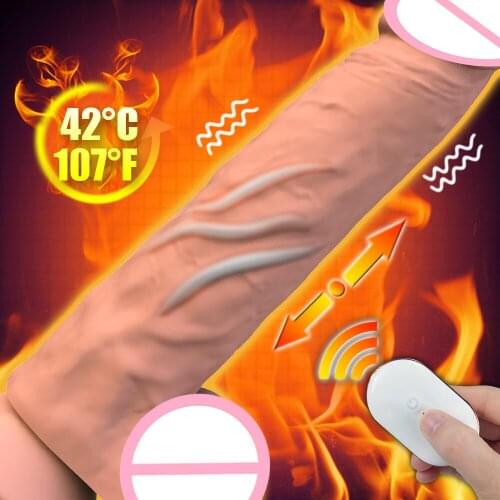 Dildo Vibrator with Automatic Telescopic Heating Big dick For sex, Skin Feeling suction cup Dildo penis Vibrator for women
