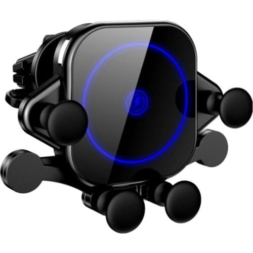 GY-C6 Black Car Wireless Charger 15W Car Qi Fast Wireless Charger for iPhone 8 X XS 11 Pro, Samsung S10 S9 S8 Car Holder