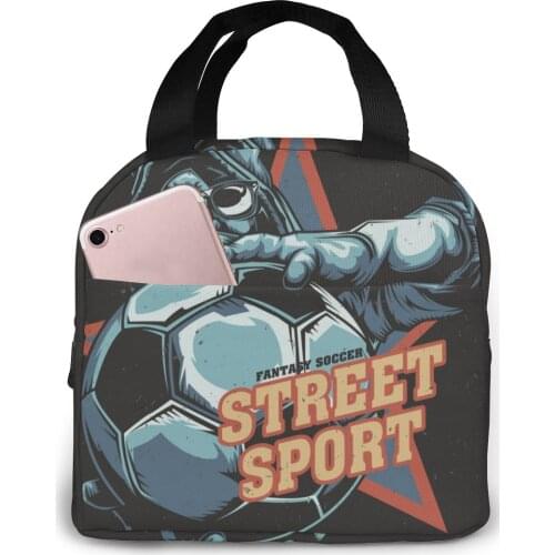 Insulated Lunch Bag Thermal Soccer Player Holds Ball Tote Bags Cooler Picnic Food Lunch Box Bag