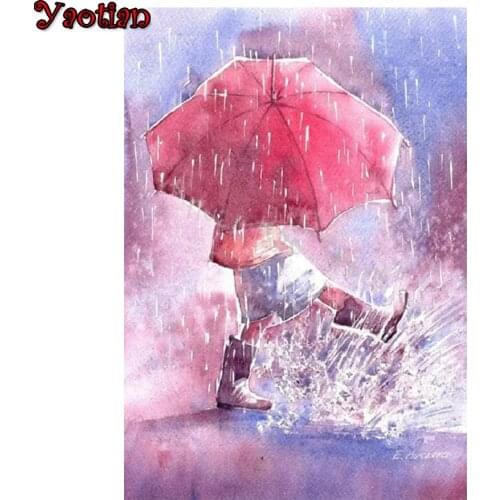 Diamond Painting Full Square Umbrella girl Painting By Number 5D DIY Diamond Embroidery Mosaic Picture Of Rhinestone Decor Home