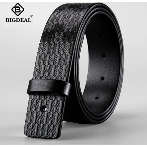 Belt For Men Without Buckle 100% Genuine Leather Men Belt Cowskin Strap No Buckle Fashion Waistband Jeans Casual Bussiness