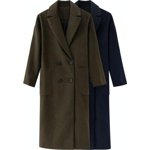 Nice Casual Woman Long Coat New Vogue Office Ladies Autumn Double breasted Jackets Female High Street Overdress