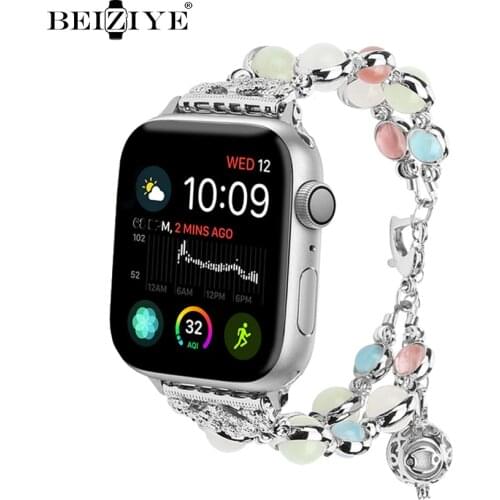 Metal Strap For Apple Watch Band 38mm 42mm 40mm 44mm Jewelry Bracelet Replacement for iwatch Series 6 SE 5 4 3 Luminous Bracelet