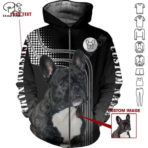 PLstar Cosmos Cute French Bulldog 3D Printed Animal Hoodies Sweatshirts Zip Hooded For Men And Women Casual Streetwear Style-F16