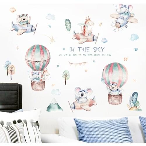 Cartoon little like airplane balloon wall stickers wallpaper childrens room kindergarten wall decoration wall stickers