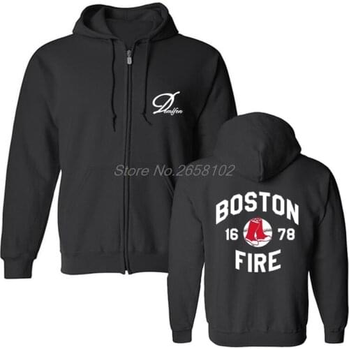 Hot Sale Men Cotton Fashion New Boston Fire Fighter Fire Department Black Sweatshirt Hip Hop Tops Hoodie Harajuku Streetwear