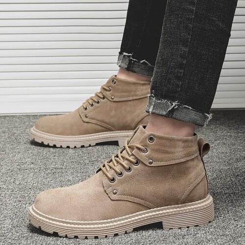 Mens casual shoes all-match tide shoes sports shoes fashion autumn and winter leather fashion casual British male shoes