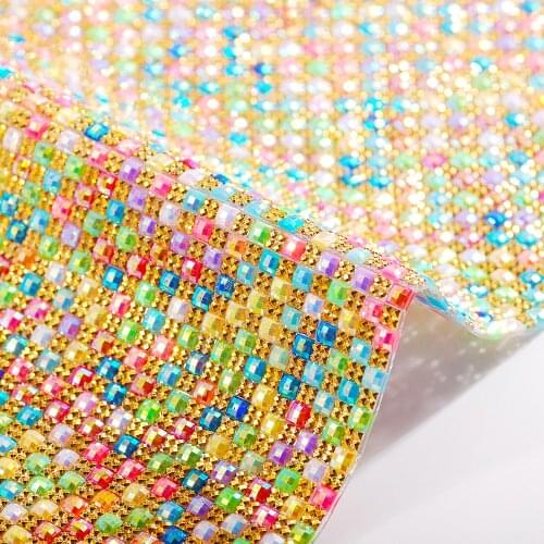 24*40cm Hotfix Stickers The Shape Of Square Sparkling Cut Rhinestones Wedding Decoration DIY Home Decoration Accessories