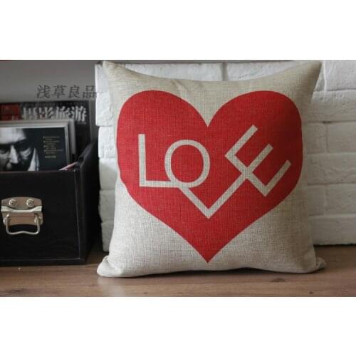 Love Letter heart-shaped Pillow cover,Heart Cushion cover,Linen Pillow case Car Office Home decorative sofa cushion