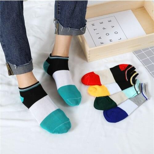 5Pairs Fashion Hot Sale Sock Women Short Socks Female Cotton Socks Patchwork Invisible Socks Spring Summer Autumn