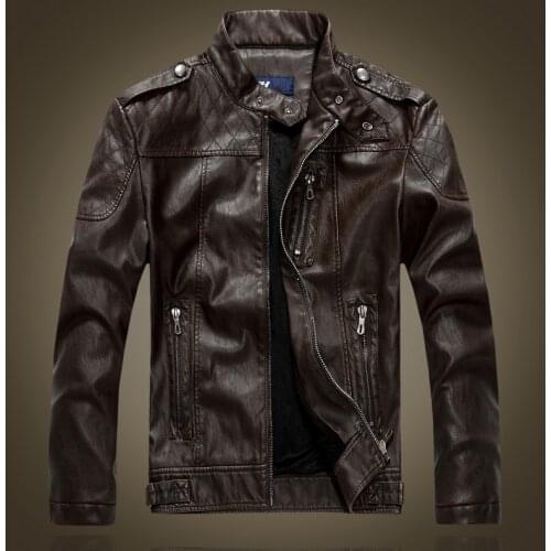 2016 New brand motorcycle leather jackets men slim leather jacket youth mens leather Autumn Winter jacket mens coat #8899
