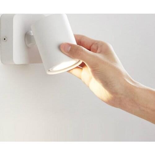 New Wall Lamp Modern Led Bedside Bedroom Sconce Aisle Living Hotel Balcony Creative Reading Light Decor Rotate Wall Spotlight