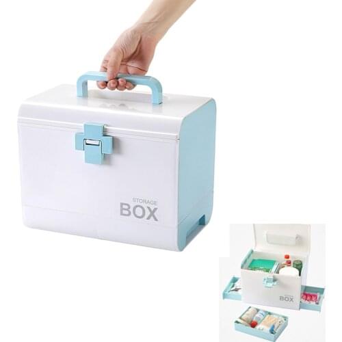 Organizer Medicine Box Portable Medical Kits Drug Multi-Layer Storage First Aid Kit Drawer Box Portable Plastic