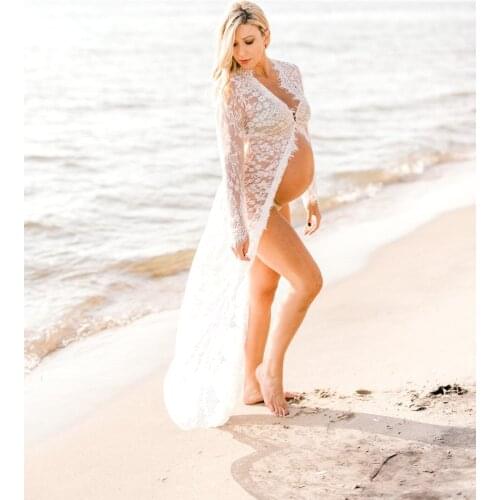New Sexy Maternity Shoot Dress Lace Fancy Pregnancy Dresses Clothe For Pregnant Women Photography Maxi Maternity Gown Photo Prop
