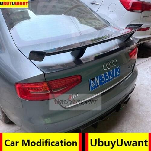 UBUYUWANT For Audi A4 B8.5 2012 2013 2014 2015 2016 Car Rear Trunk Spoiler High Quality CARBON FIBER Car Tail Wing Decoration