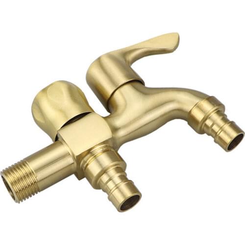 High Quality Brass Double Using Washing Machine Faucet Bathroom Corner Faucet Tap Garden Outdoor Mixer