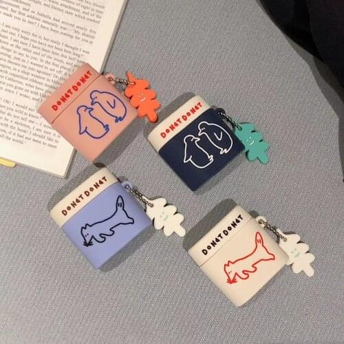 Cartoon Penguin Protective Cover for Xiaomi Air2s Funda Soft Liquid Silicone Earphone Case for Xiaomi Air 2 Coque with Cute Hook