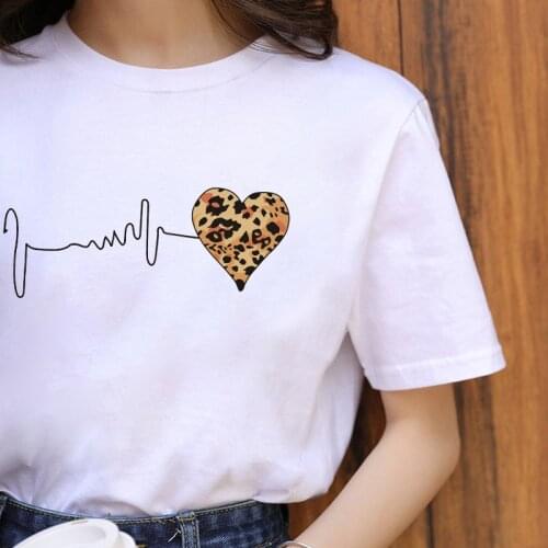 Fashion Summer Women T-shirt Black Tee Cool Leopard Shirt Female Casual O-neck Short Sleeve Lips Leopard Graphic Tops