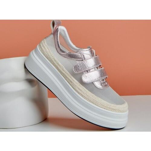 Spring/Summer 2021 Women Shoes Round Toe Gauze Comfortable and Breathable Pumps Womens Platform Heels Fashion Women Casual Shoes
