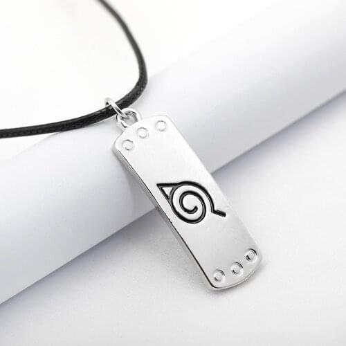 Konoha Pendant Necklace Classic Japanese Anime Ninja Accessories Cosplay Akatsuki Itachi Cartoon Jewelry Mens Chain Wholesale