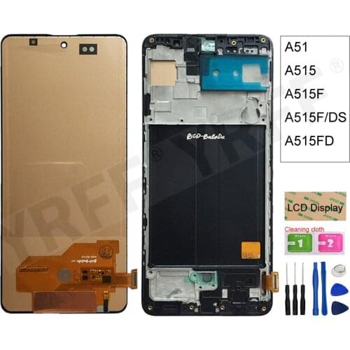 For Samsung Galaxy A51 LCD A515 A515F A515FD lcd Display Touch Screen Digitizer With Frame Assembly Repair Parts Good Quality