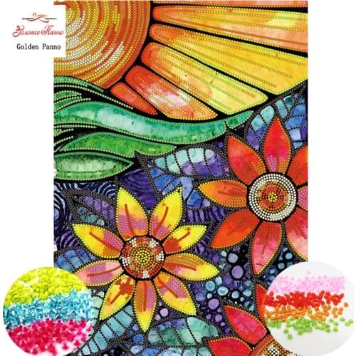 Golden Panno,beads,Needlework,DIY,bead Cross stitch ,Embroidery stitch,Precise Printed painting,sun Pattern 09