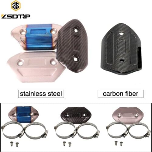 ZSDTRP Motorcycle Exhaust Middle Mid Link Connecting Pipe Protector Heat Shield Cover Stainless Steel Exhaust Protective Cover