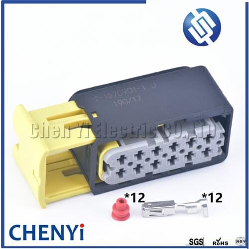 1 Set 12 Pin TE Tyco auto VW auto 2.8 series plastic electric plug 2-167090-1 wiring waterproof plug connector 1-1670901-1