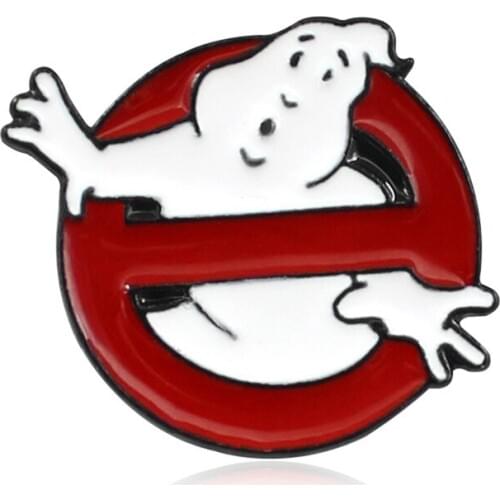 1pcs Ghostbusters Enamel Pin White Ghost Badge Brooch white Clothes Bag Cartoon Lapel pin Movie Jewelry Gift for fans Friends