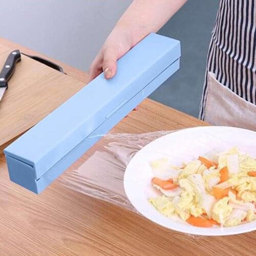 1pc Plastic Food Wrap Cutter Dispenser Wrap Dispenser Kitchen Cling Preservative Film Cutter Storage Kitchen Accessories