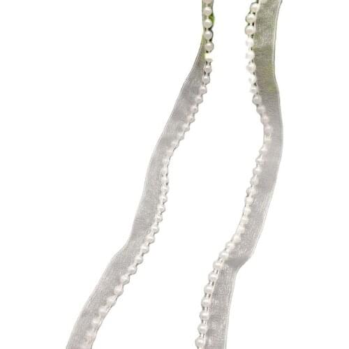 1Yards Beaded Lace Fabric Guipure 1.2cm Ribbon Beaded Applique Bridal Lace Appliques For Wedding Dresses encaje dentelle VG41