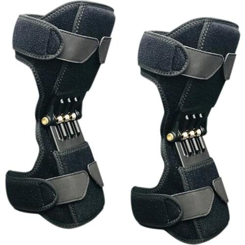 2Pcs Knee Boost Joint Support Knee Pads Patella Strap Power Lifts Rebound Spring Force Powerful Knee Protector Brace Support