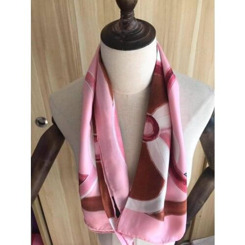 2020 new arrival spring autumn classic design 100% pure silk scarf twill hand made roll 90*90 cm shawl wrap for women lady gift
