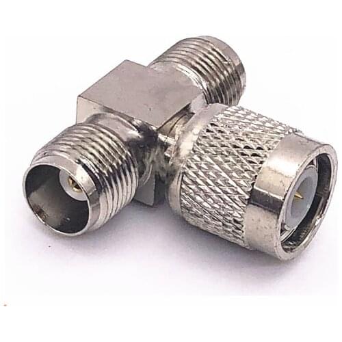 3 way TNC Male Plug to two TNC Female Jack RF Adapter Connectors
