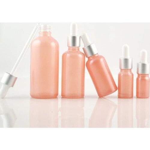 5ml Pink Sprayed Glass Bottle Essential Oil Bottle Glass Dropper Refillable Cosmetic Containers